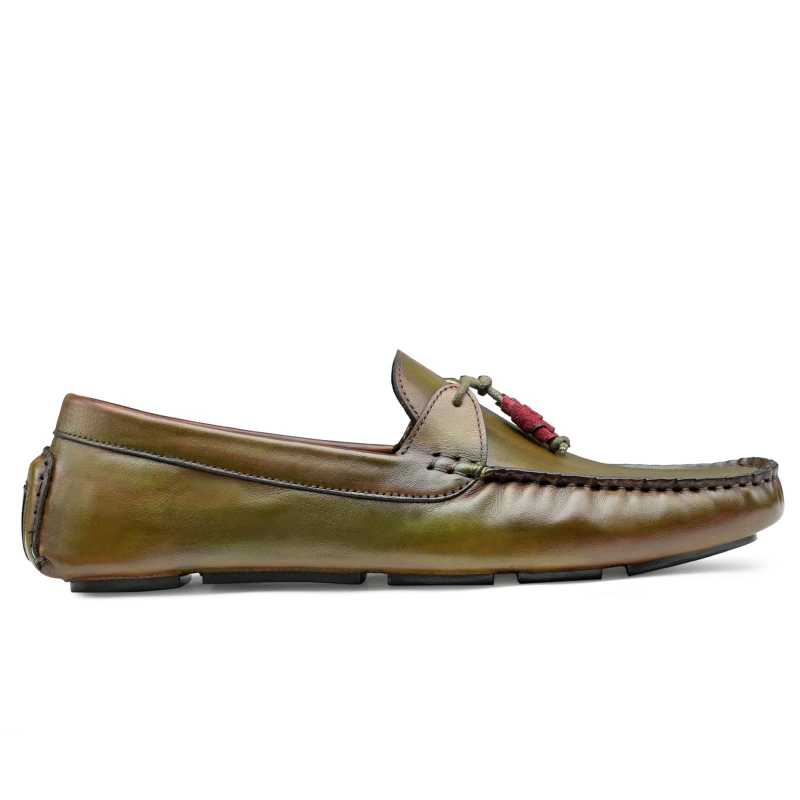 Nixon Tassel Driving Loafers in Olive