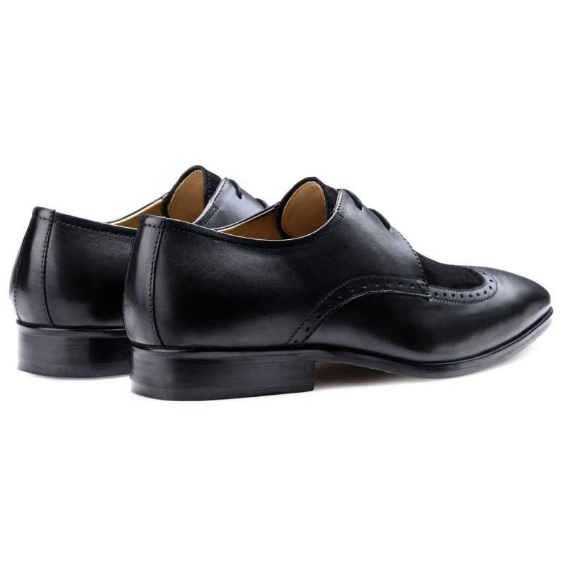 Merlin Wingtip Derby Shoes in Black