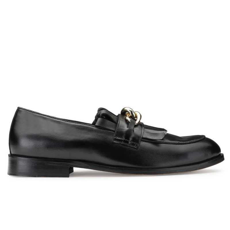 Camacho Buckled Kiltie Loafers in Black