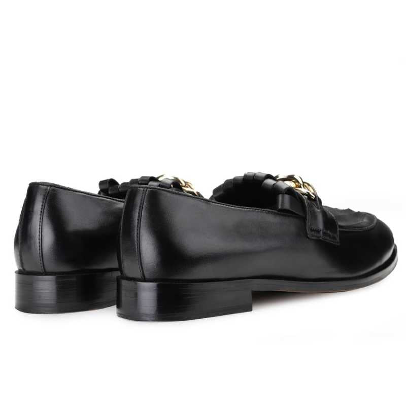 Camacho Buckled Kiltie Loafers in Black