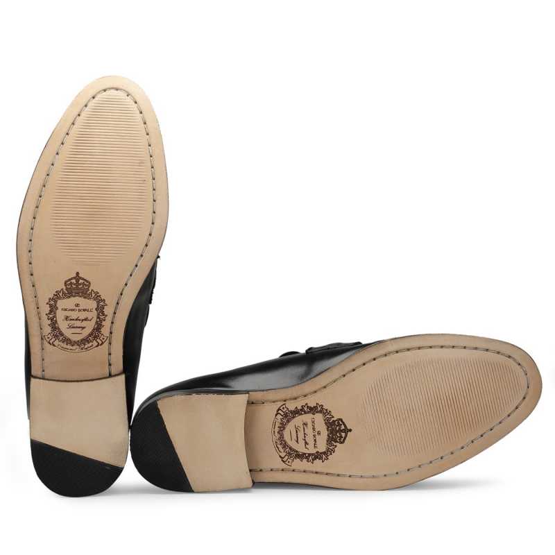 Camacho Buckled Kiltie Loafers in Black