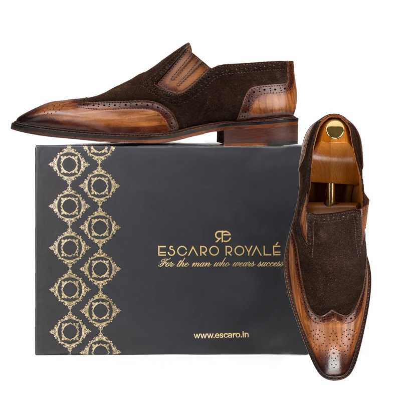 Vecasa Wingtip Loafers in BrownTan