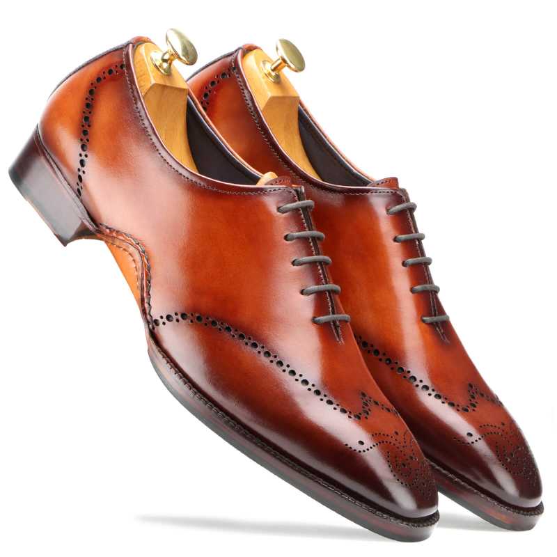 Alfar Wholecut Oxfords in Cognac