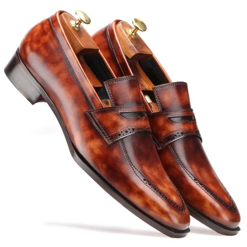 Filimer Marble Penny Loafers in Tan