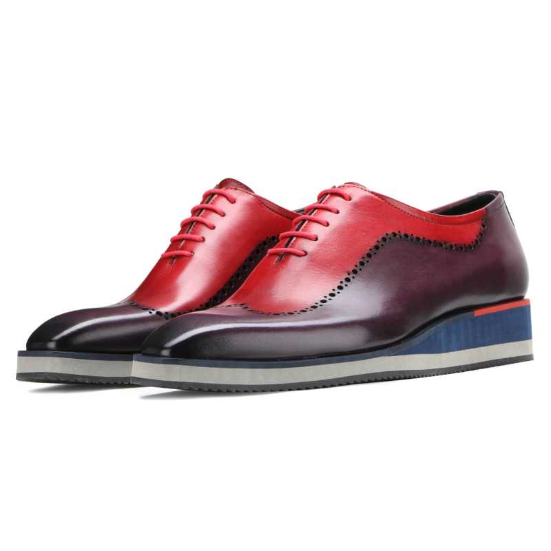 Saxton AirFlexLite Oxfords Shoes in Red-Purple