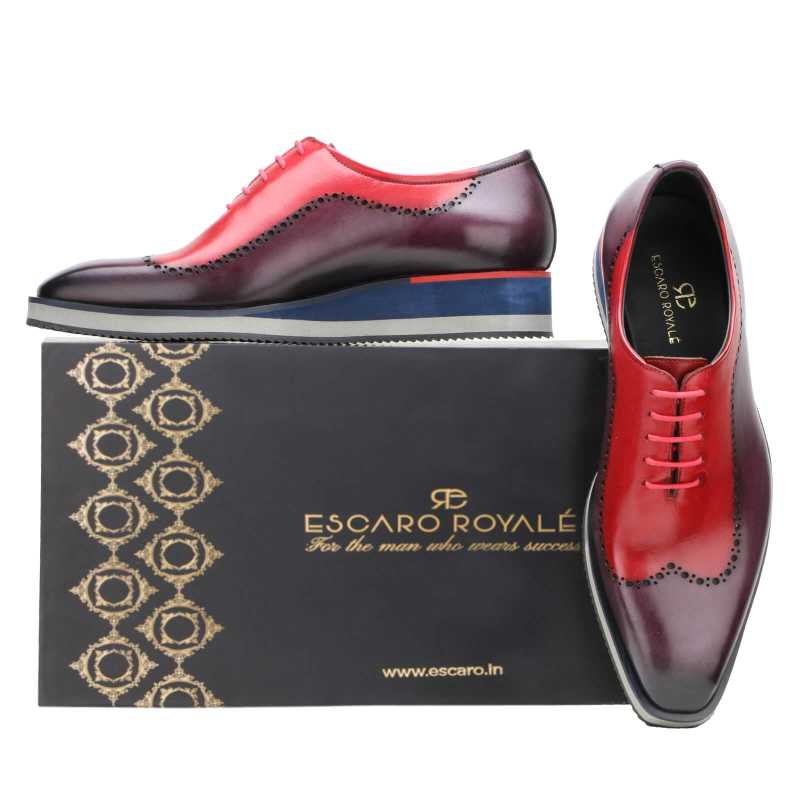 Saxton AirFlexLite Oxfords Shoes in Red-Purple