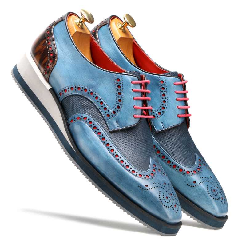 Saxton AirFlexLite Wingtip Brogues in Blue