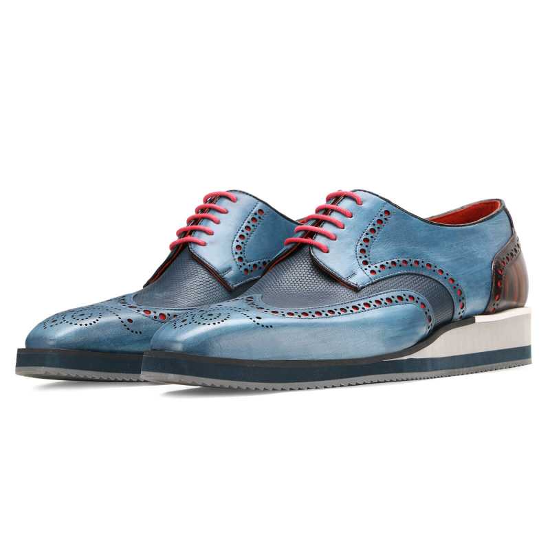 Saxton AirFlexLite Wingtip Brogues in Blue