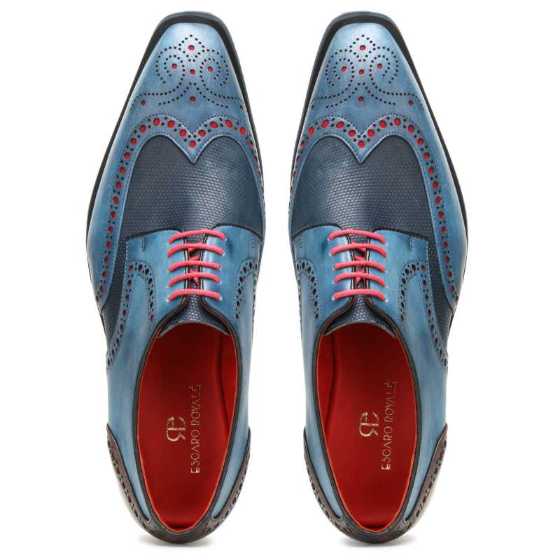 Saxton AirFlexLite Wingtip Brogues in Blue