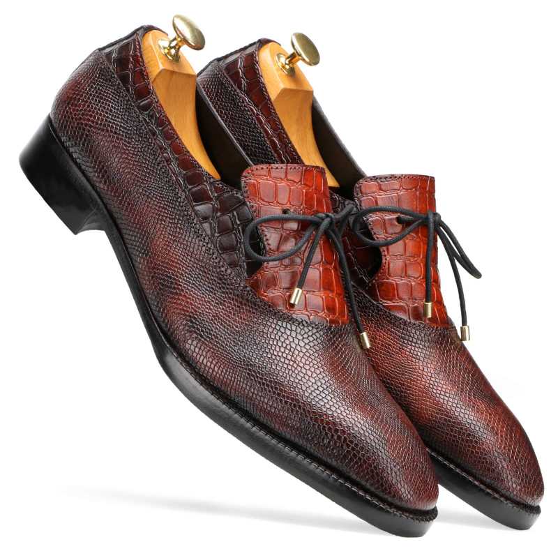 Bradwell Textured Bowtie Loafers in Brown