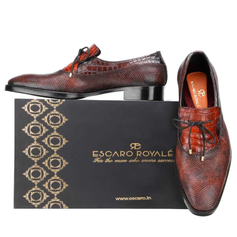 Bradwell Textured Bowtie Loafers in Brown