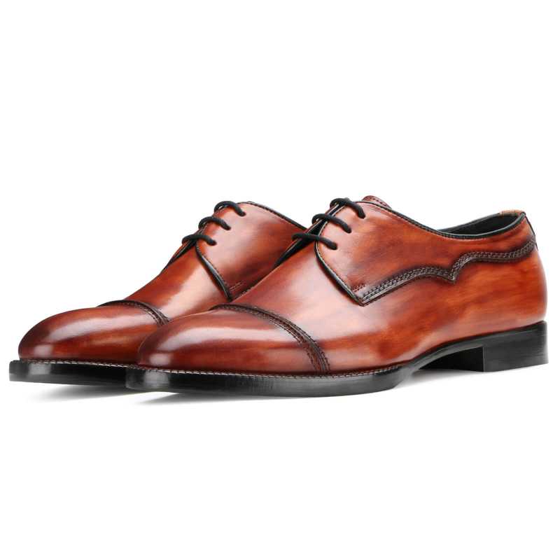 Haruki Toecap Derby Shoes in Tan
