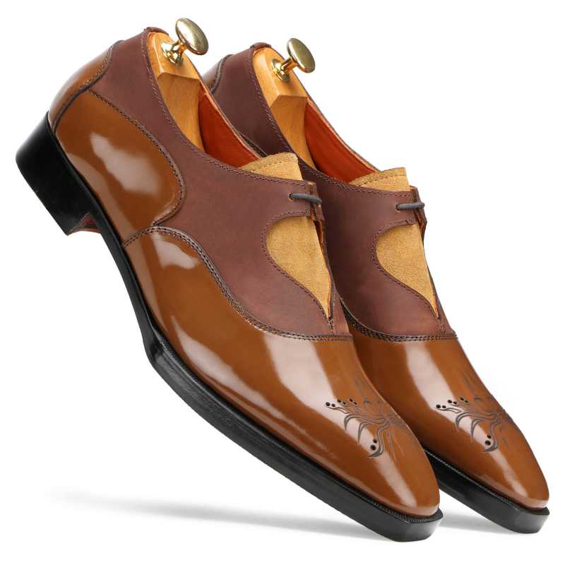 Pascal Designer Derby Shoes in Tan