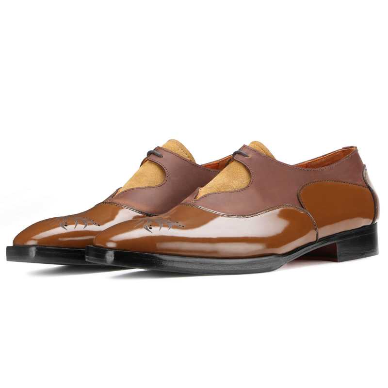 Pascal Designer Derby Shoes in Tan