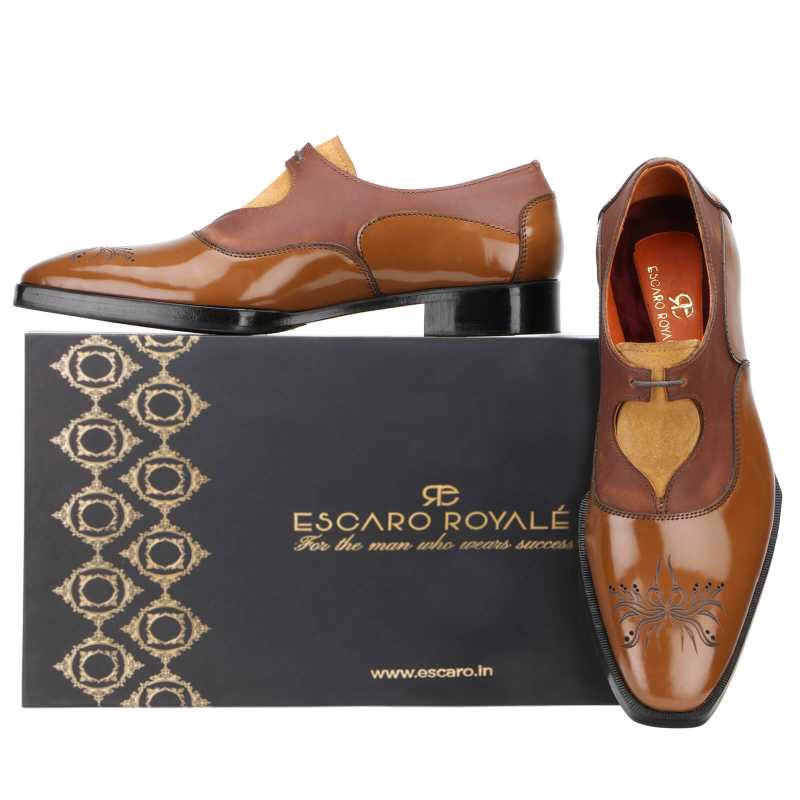 Pascal Designer Derby Shoes in Tan