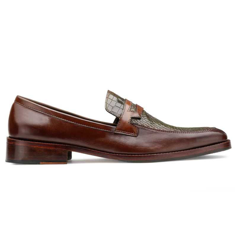 Asheville Penny Loafers in Brown Olive