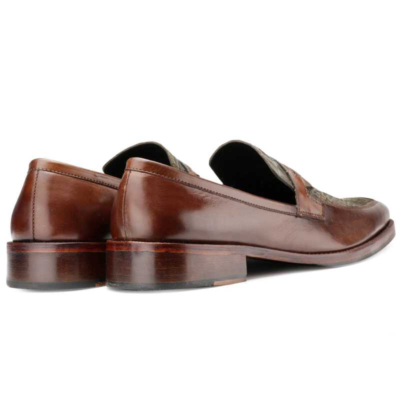 Asheville Penny Loafers in Brown Olive