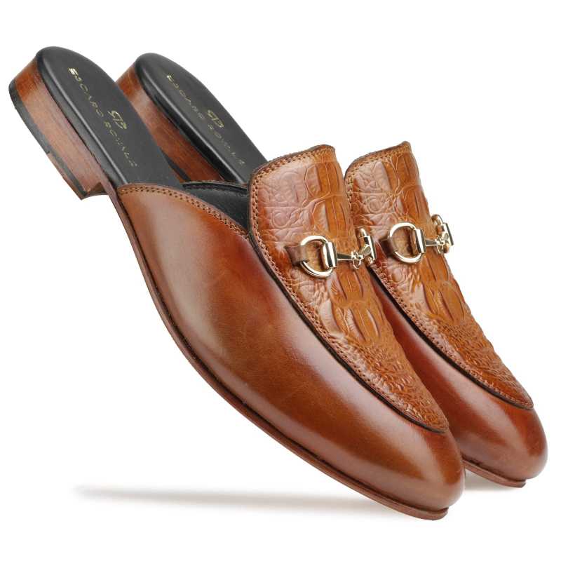 Fortmill Horsebit Mule Slippers in Tan