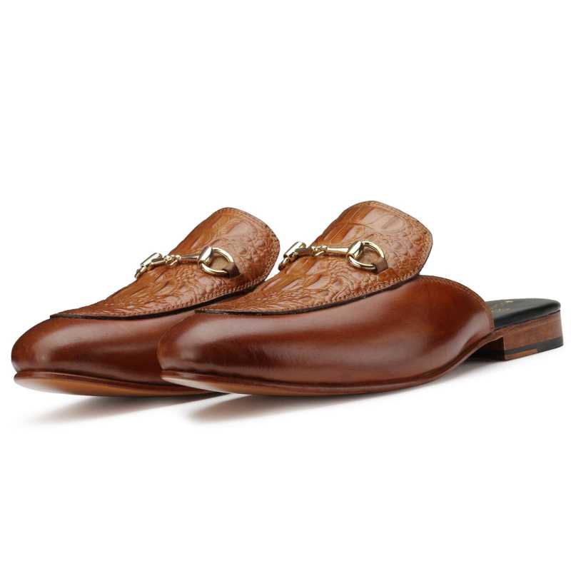 Fortmill Horsebit Mule Slippers in Tan