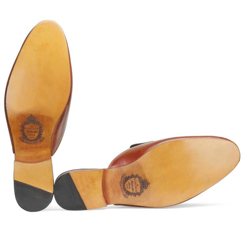 Fortmill Horsebit Mule Slippers in Tan