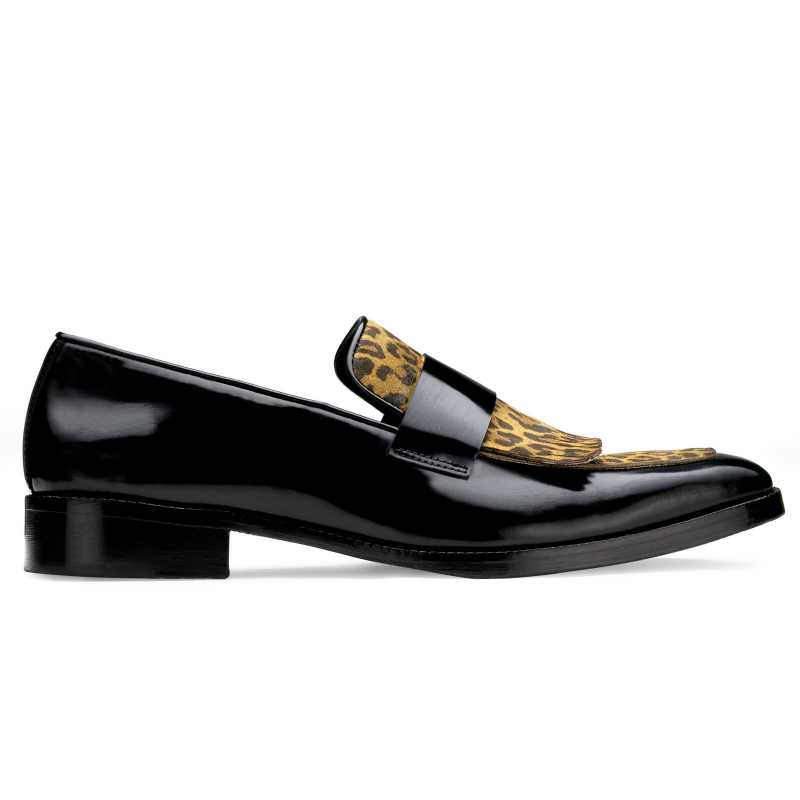 Villard Leopard-print Kiltie Loafers in Black