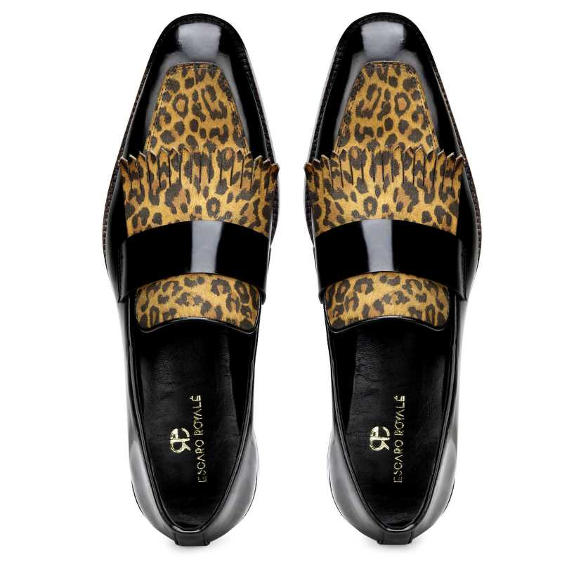 Villard Leopard-print Kiltie Loafers in Black