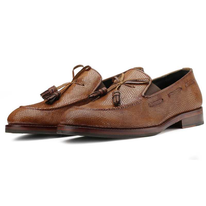 Hilton Bow Tassel Loafers in Tan