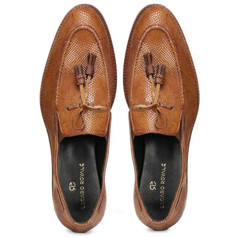 Hilton Bow Tassel Loafers in Tan