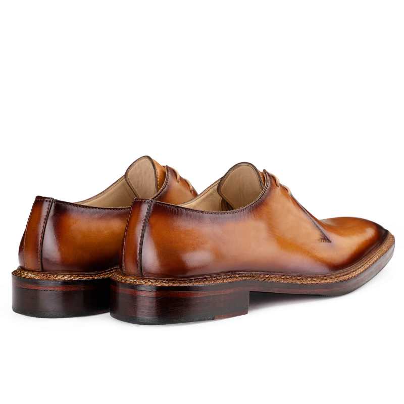 Baron Welted Derby Shoes in Tan