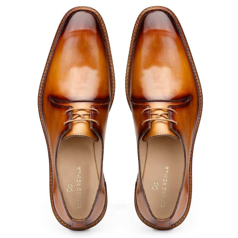Baron Welted Derby Shoes in Tan