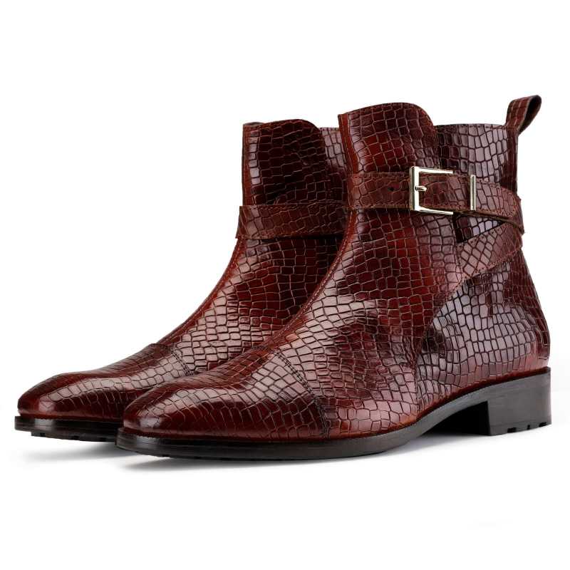 Scales Patina Jodhpur Boots in Wine