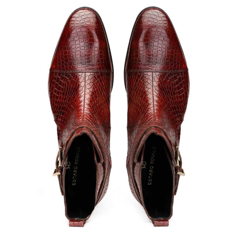 Scales Patina Jodhpur Boots in Wine