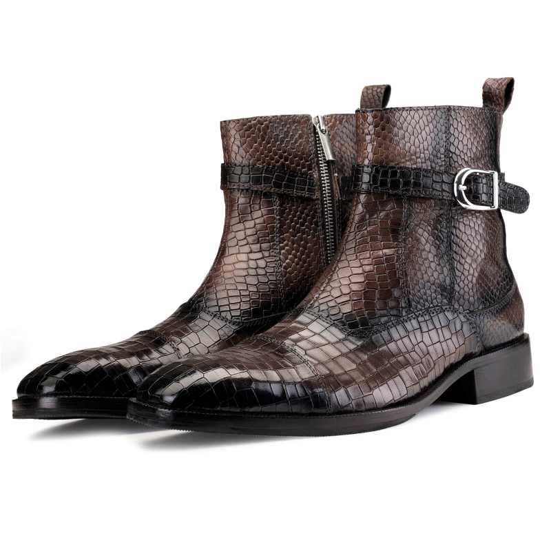 Noble Ankle Boots with Zipper in Grey