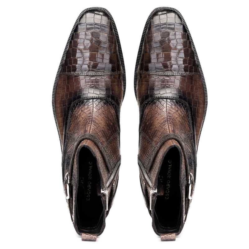 Noble Ankle Boots with Zipper in Grey