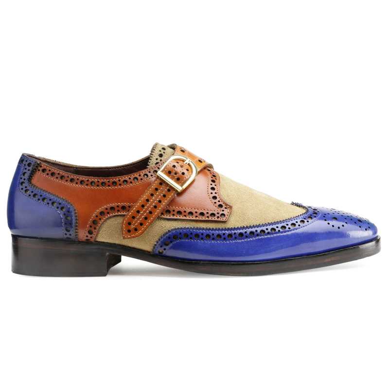 Julius Wingtip Designer Double Monks in Multicolor
