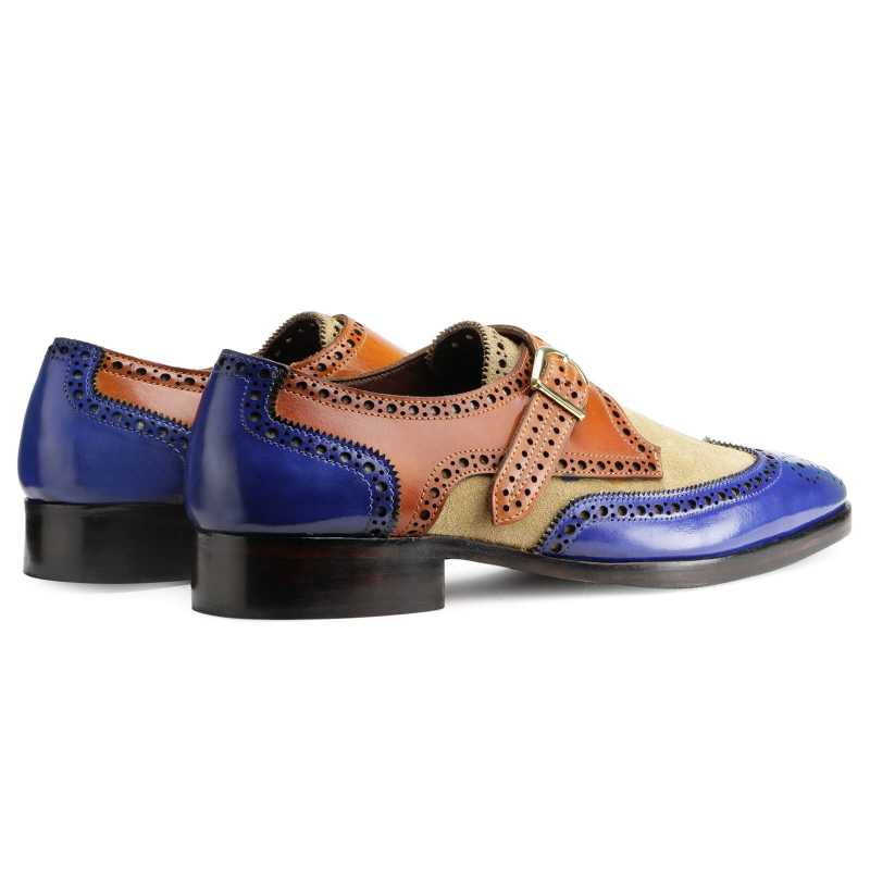 Julius Wingtip Designer Double Monks in Multicolor