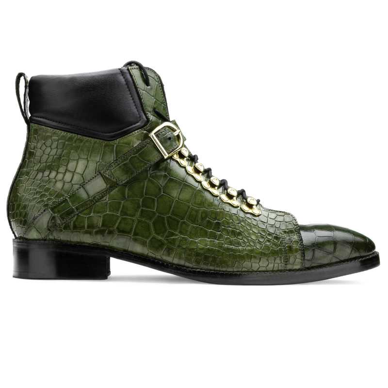 Faris Laceup Boots in Green
