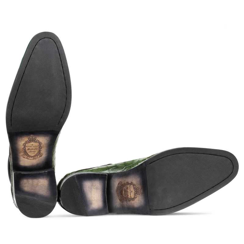 Faris Laceup Boots in Green