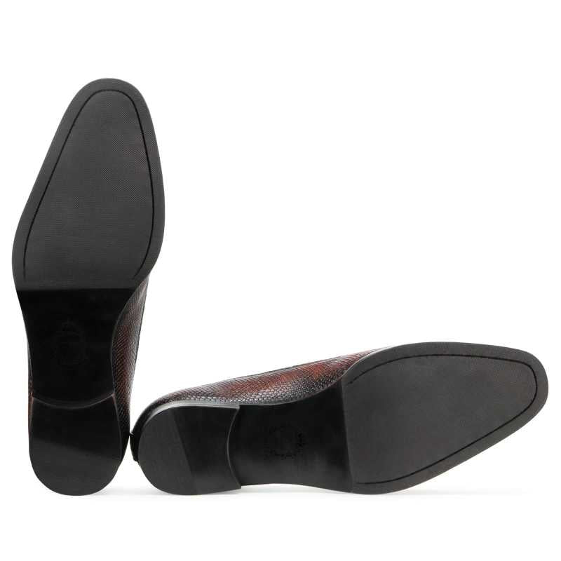 Bradwell Textured Bowtie Loafers in Brown