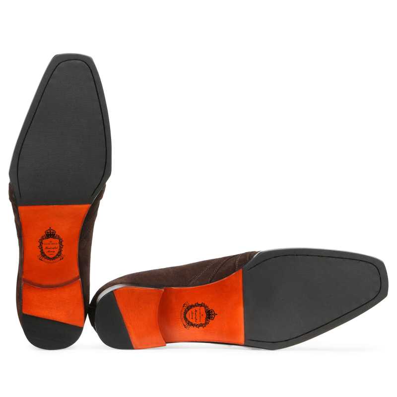 Asher Penny Loafers in Brown Suede