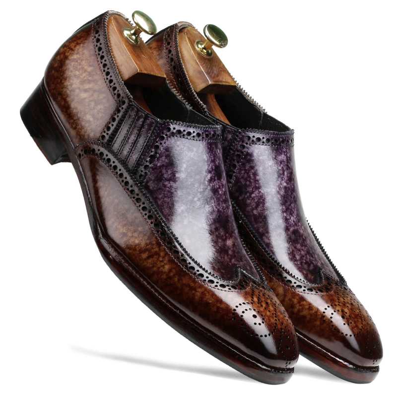 Hastings Wingtip Loafers in Brown-Blue