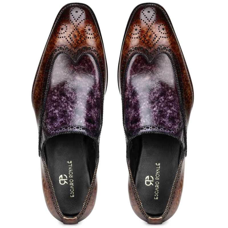 Hastings Wingtip Loafers in Brown-Blue