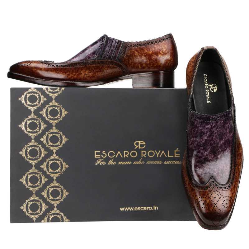 Hastings Wingtip Loafers in Brown-Blue