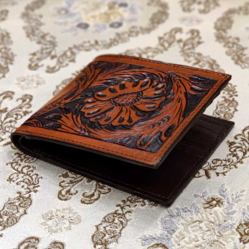 The Fiore Hand-Tooled Leather Bi-Fold Wallet