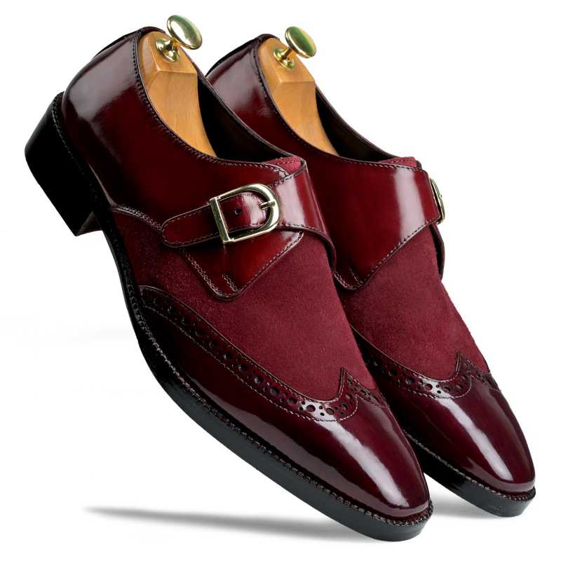 Frederick Wingtip Monks in Wine Ox Red