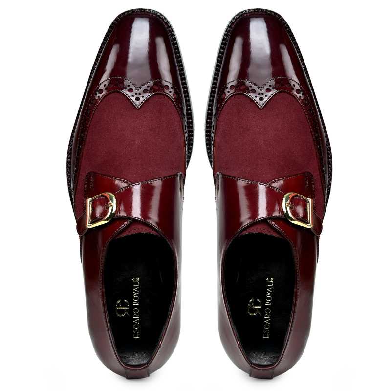 Frederick Wingtip Monks in Wine Ox Red