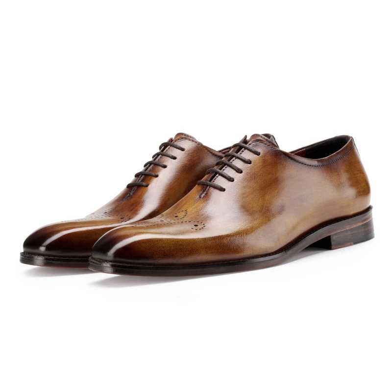 Nicholas Wholecut Oxford Shoes in Tan