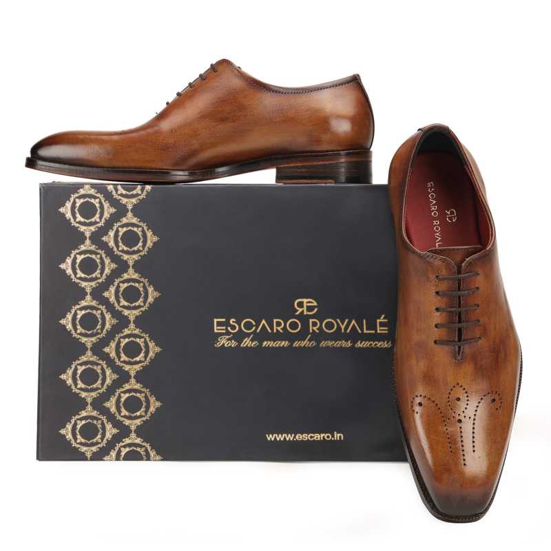 Nicholas Wholecut Oxford Shoes in Tan