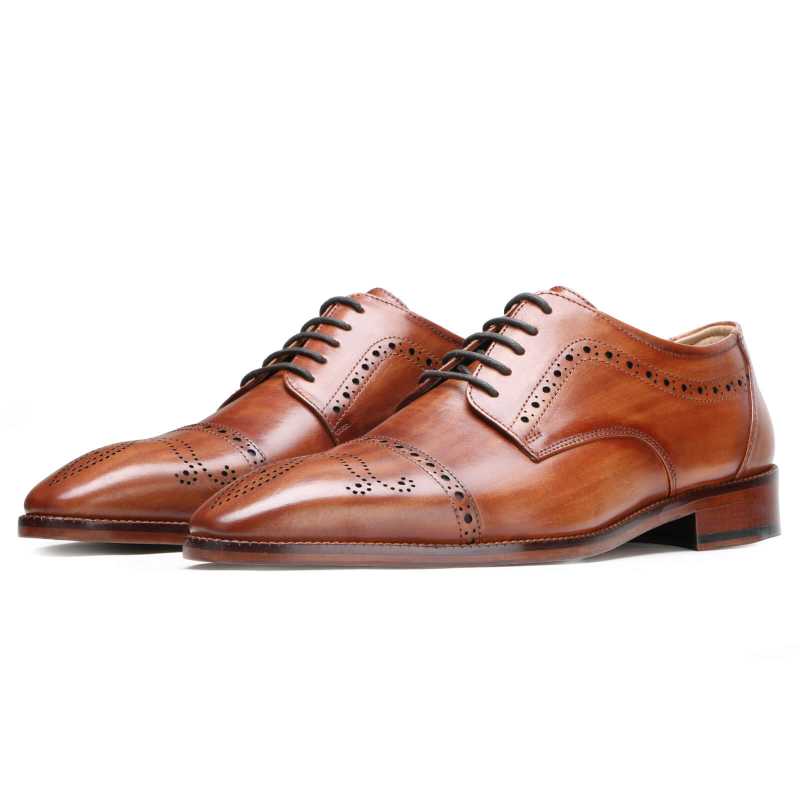 Brown Designer Derby Shoes in Brown