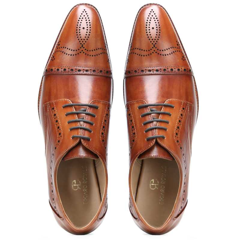 Brown Designer Derby Shoes in Brown
